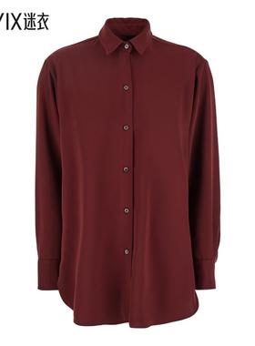 【早秋新品】Plain 酒红色经典款领高科技布织女士衬衫 迷衣时尚