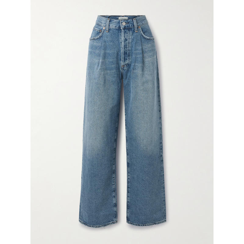 AGOLDE 女士 秋冬新品 牛仔长裤 Franka 褶裥高腰阔腿牛仔裤