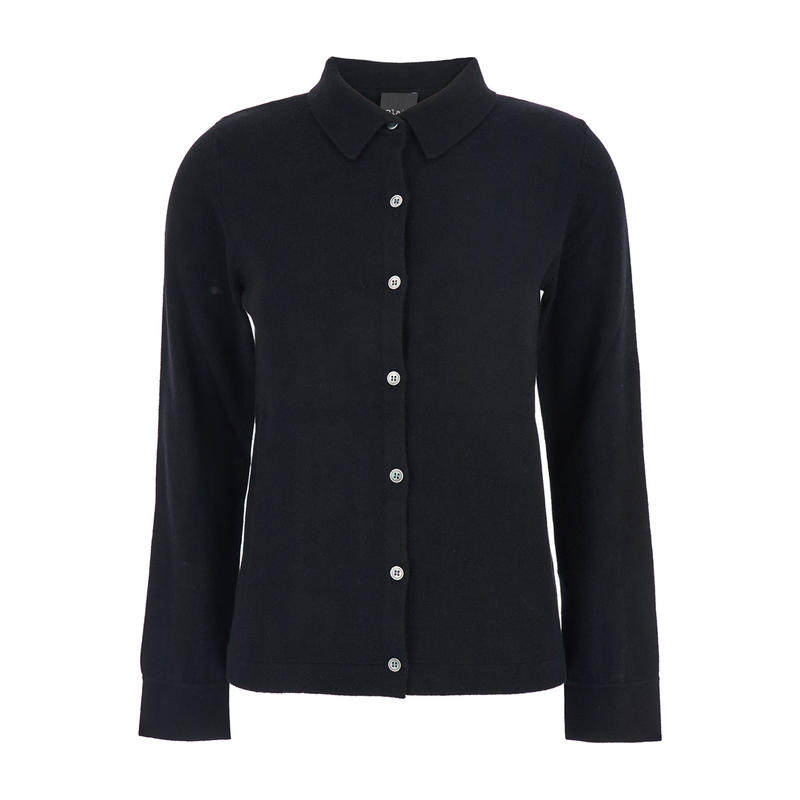 Plain. 女士 FW25 毛衣 Sweater 黑色领羊绒女士Polo衫