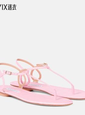 Aquazzura 女款Almost Bare 拉菲草质感凉鞋 迷衣时尚