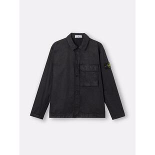 Stone Island 石头岛 男士 SS26 外套 PANAMA 黑色尼龙衬衫式