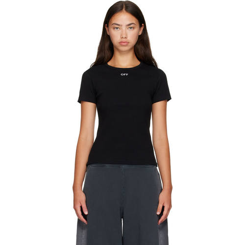 Off-White 女士 T恤 黑色 Off Stamp Rib Fitted