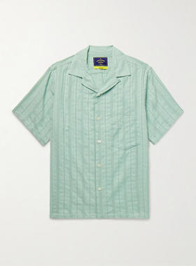 PORTUGUESE FLANNEL 男士 衬衫 Almada 可拆卸领刺绣棉/薄纱衬衫