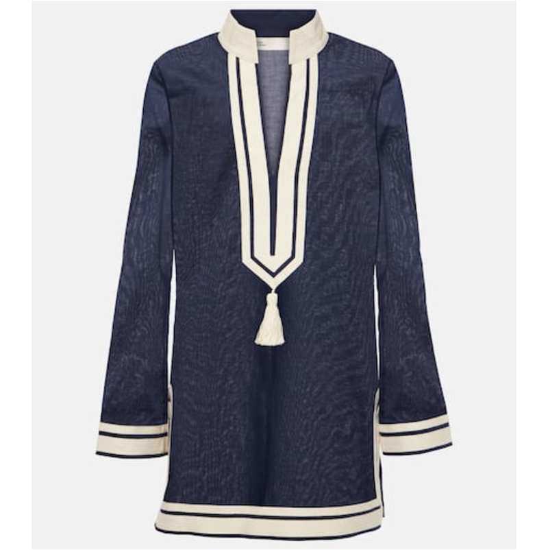 Tory Burch 汤丽柏琦 女士 罩衫 流苏棉质长衫