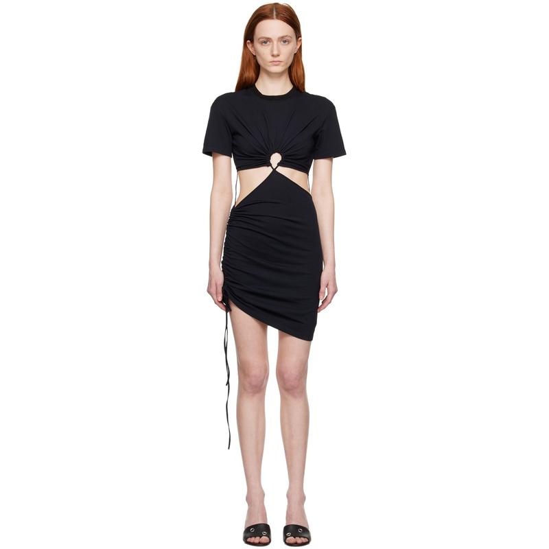 Nensi Dojaka 女士 SS23 短款连衣裙 黑色镂空连衣裙