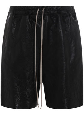 Rick Owens 男士 SS26 短裤 黑色皮革短裤
