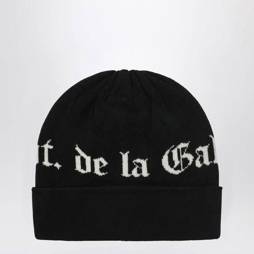 Gallery Dept. 男士 FW25 毛线帽 黑色羊毛带Logo嵌花小便帽