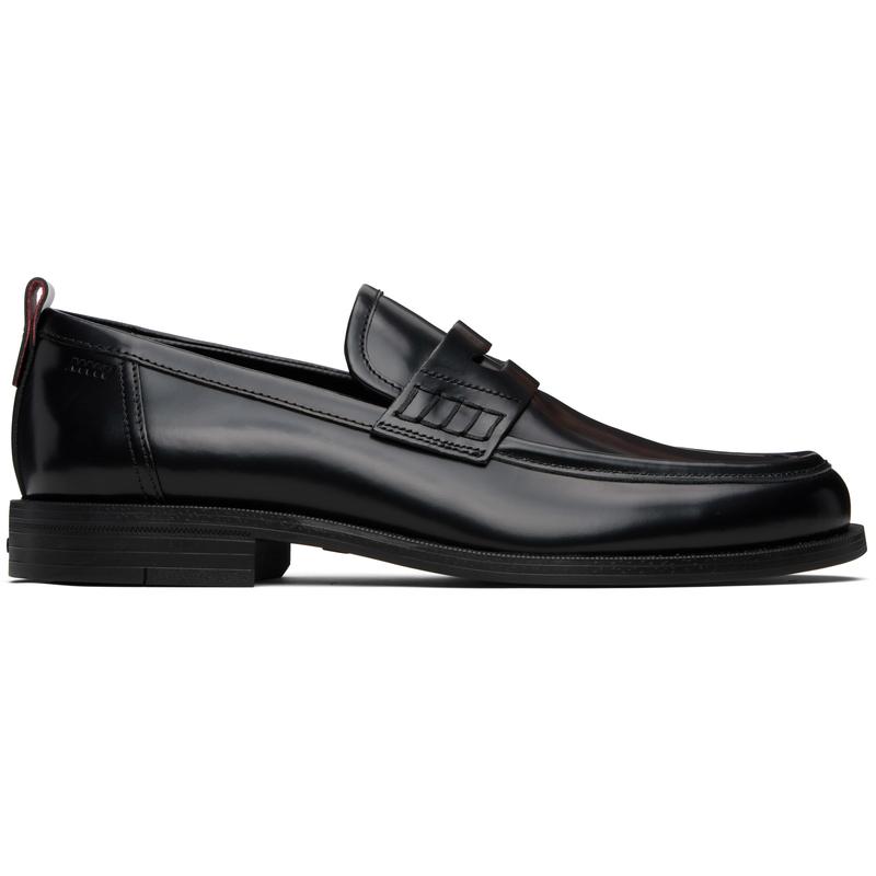HUGO BOSS雨果博斯 男士  黑色 Rubber-Sole Leather 乐福鞋