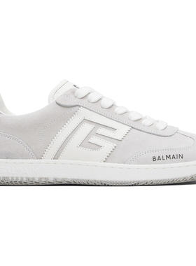 Balmain 巴尔曼 男士 运动鞋 灰色 Swan Suede  Smooth Leather