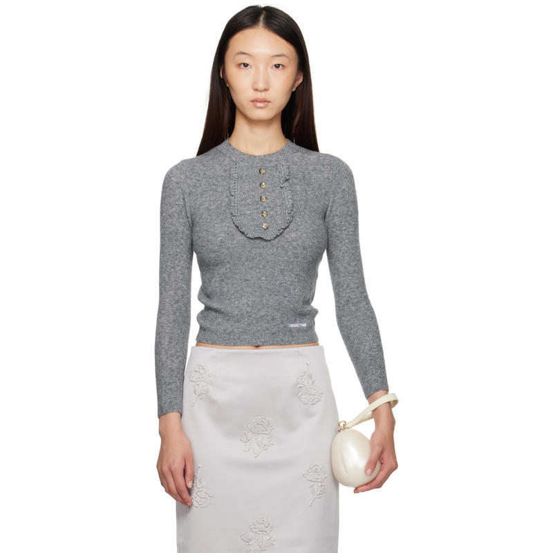 Shushu/Tong 女士 毛衣 灰色 Round-Neck Knit 毛衣