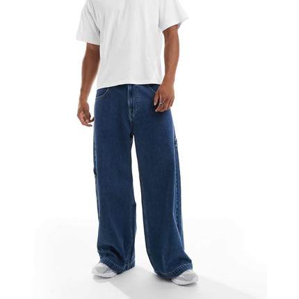 Hollister 男士 牛仔长裤 宽松大号水洗牛仔裤(浅蓝)