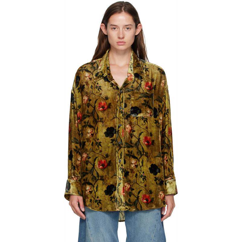 R13 女士 衬衫 黄色 Drop Neck