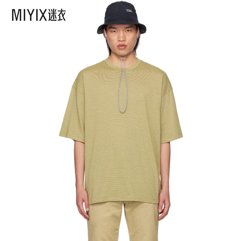 nanamica 男 黄色 Micro Stripe T 恤 迷衣时尚