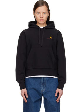 Carhartt WIP卡哈特 女士 卫衣 黑色 American Script 连帽衫