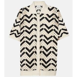 Varley 女士 开衫 Anais 钩花棉质Polo衫