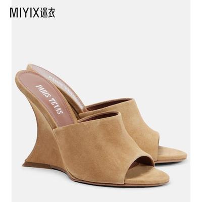 Paris Texas 女款Nina 105 绒面革凉拖 迷衣时尚