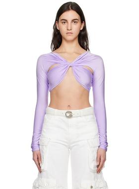 Coperni 女士 T恤 紫色垂坠长袖 T 恤