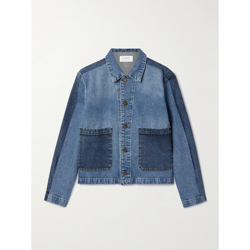 LA LIGNE 女士 秋冬新品 夹克 Val two-tone 短款拼接牛仔布夹克