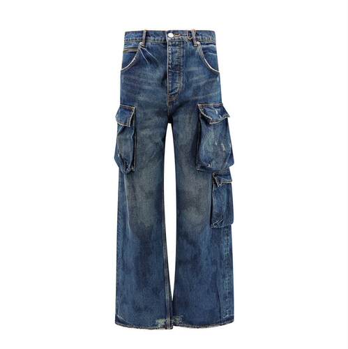 Purple Brand 男士 FW25 牛仔长裤 Purple品牌做旧阔腿牛仔裤