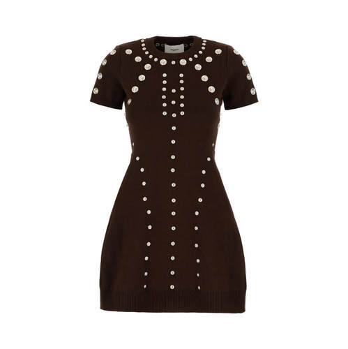 Coperni 女士 FW25 连衣裙 巧克力色粘胶纤维混纺