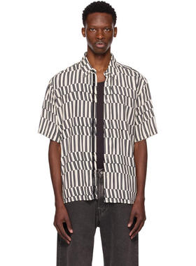 Rag&Bone 男士 衬衫 白色  海军蓝 Dalton Printed 衬衫