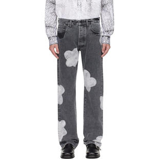 FORMA.GALLERY 男士 牛仔长裤 灰色 Bleached Flower 牛仔裤