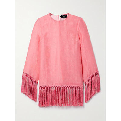 TALLER MARMO 女士 短款连衣裙 Claudia 流苏亚麻混纺迷你连衣裙