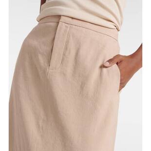 亚麻混纺长款 超长裙 半身裙 女士 Vince