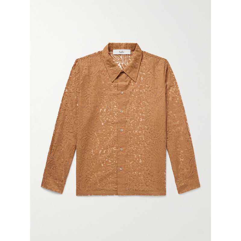 Séfr 男士 FW23 衬衫 Maui Devoré 棉混纺衬衫