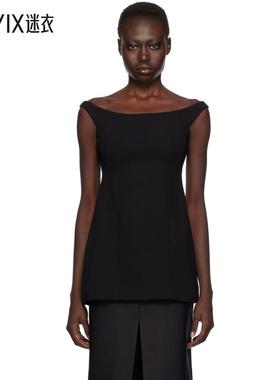 Totême 女士黑色 Curved Off-Shoulder 上装 迷衣时尚