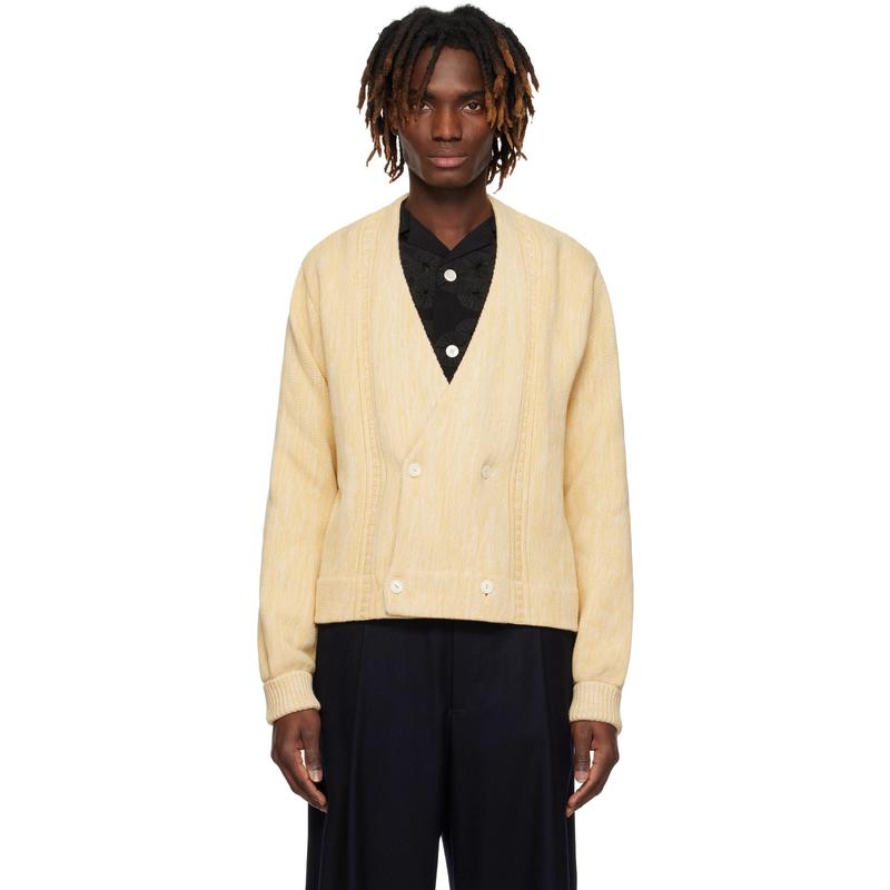 Bode 男士 开衫 黄色双排扣开衫