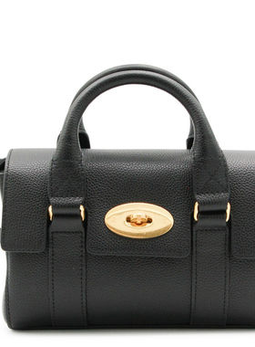 Mulberry 女士 SS26 手提包 BAYSWATER 黑色皮革迷你经典手提包包