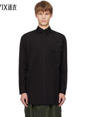 Yohji Yamamoto 男款黑色 100/2 Broad Triple Collar 衬衫 迷衣