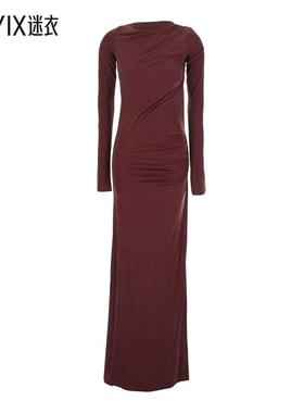 【秋季新品】The Andamane 女款SOPHIE - DEEP 露背长款连衣裙 迷