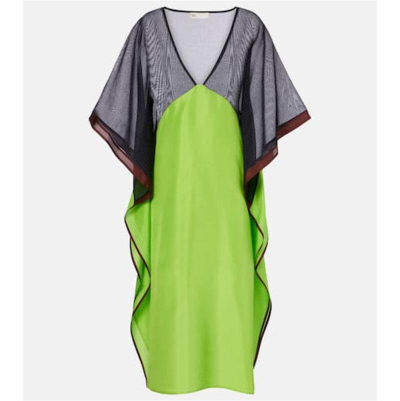 Tory Burch 汤丽柏琦 女士 中长连衣裙 真丝土耳其式长衫