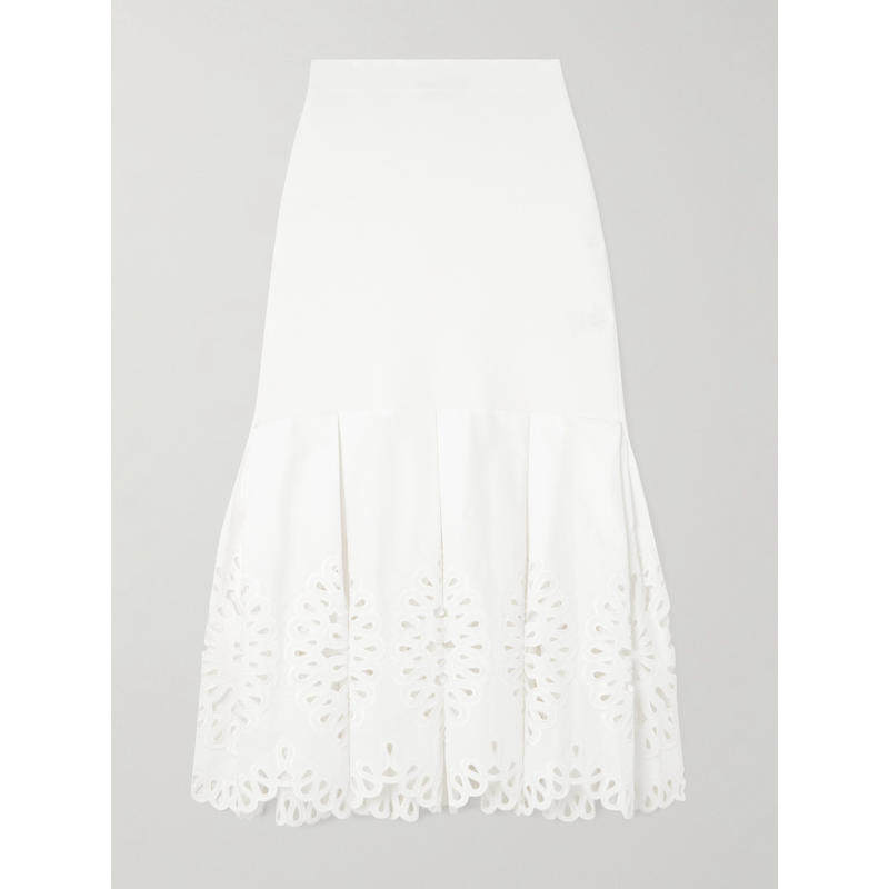 SIMKHAI 女士 SS26 中长裙 棉混纺凸纹花边蕾丝针织中长半身裙