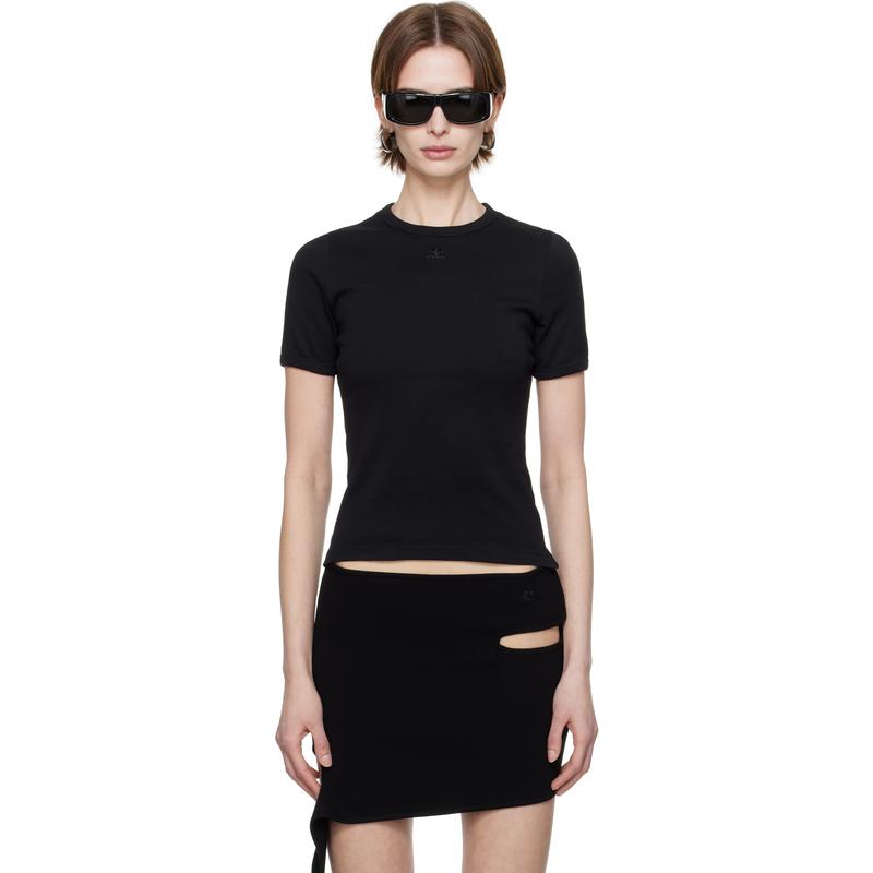 Courrèges 女士 T恤 黑色 Heritage T 恤