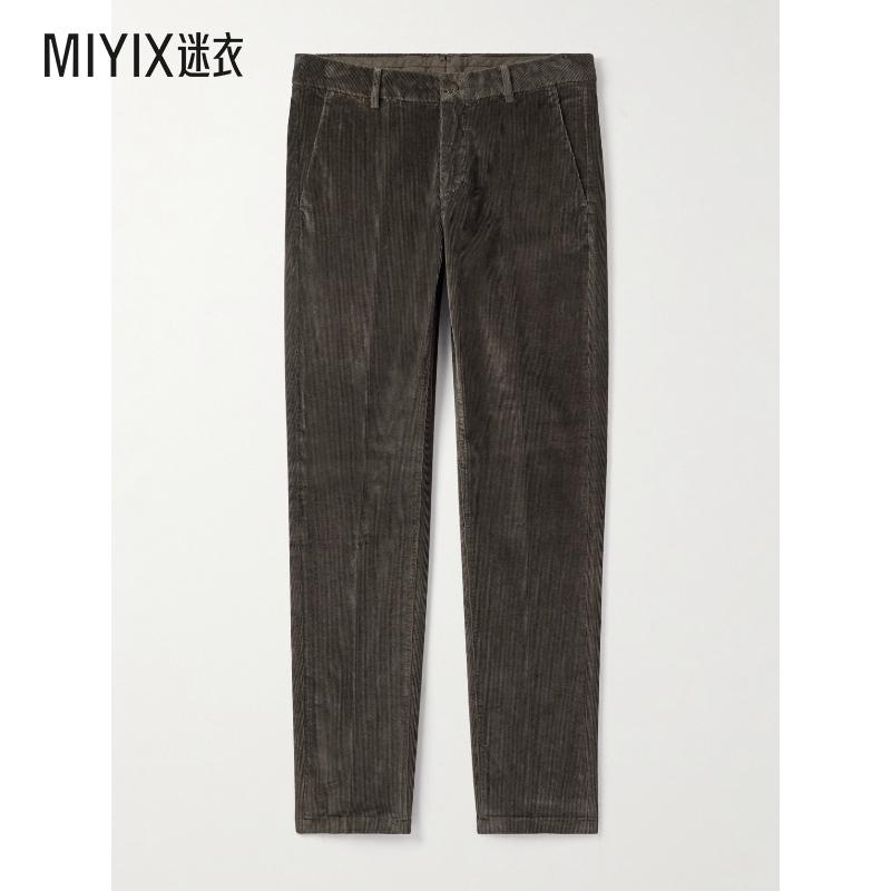 【早秋新品】Eleventy 男款直筒弹力棉质莫代尔混纺灯芯绒裤子 迷