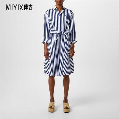 Polo Ralph Lauren拉夫劳伦 女款Ela 束带衬衫式连衣裙 迷衣时尚