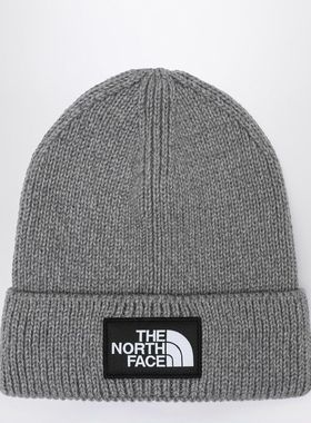 The North Face 男士 FW25 毛线帽 PATCH 灰色带Logo小便帽