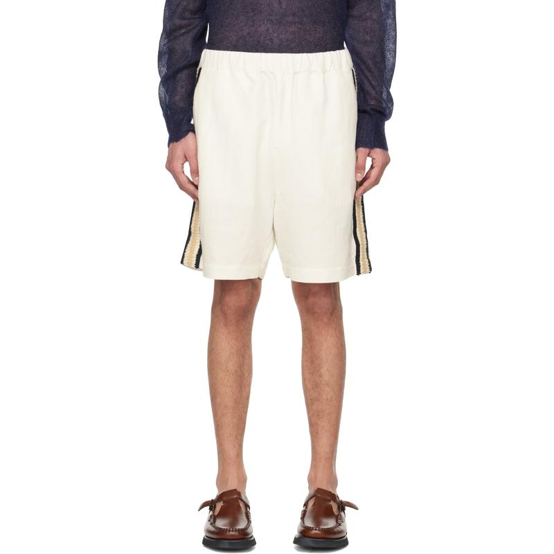 COMMAS 男士 短裤 白色 Hand Crochet Trim 短裤