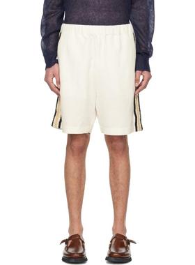 COMMAS 男士 短裤 白色 Hand Crochet Trim 短裤