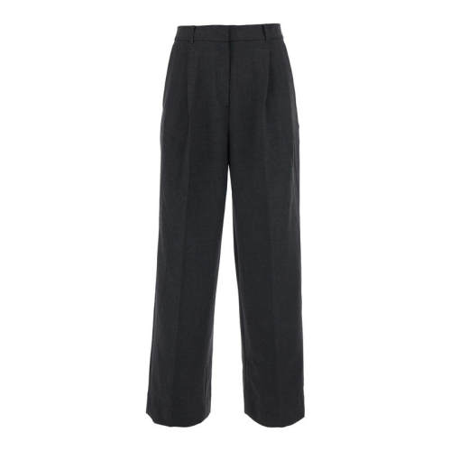 Dunst 女士 FW26 长裤 SLACKS hems men 双褶裥宽松带口袋灰色
