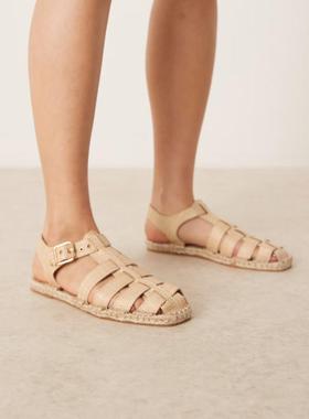 ASOS DESIGN 女士 凉鞋 Jukebox 设计渔夫麻底鞋(自然色)