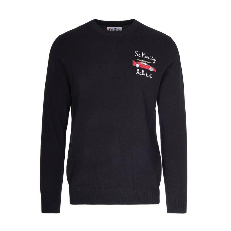 MC2 Saint Barth 男士 FW25 毛衣 Mc2 聖巴特島標誌印花套頭衫