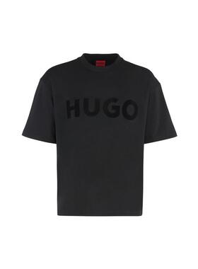 Hugo 雨果 男士 SS26 T恤 黑色 Oversized-Fit Reflective Logo