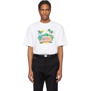 白色 Casa Beach Casablanca T恤 Wave 恤 男士