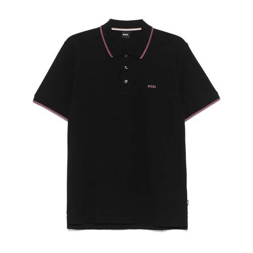 Hugo Boss 雨果博斯 男士 SS26 上衣 PARLAY 黑色棉质Polo衫