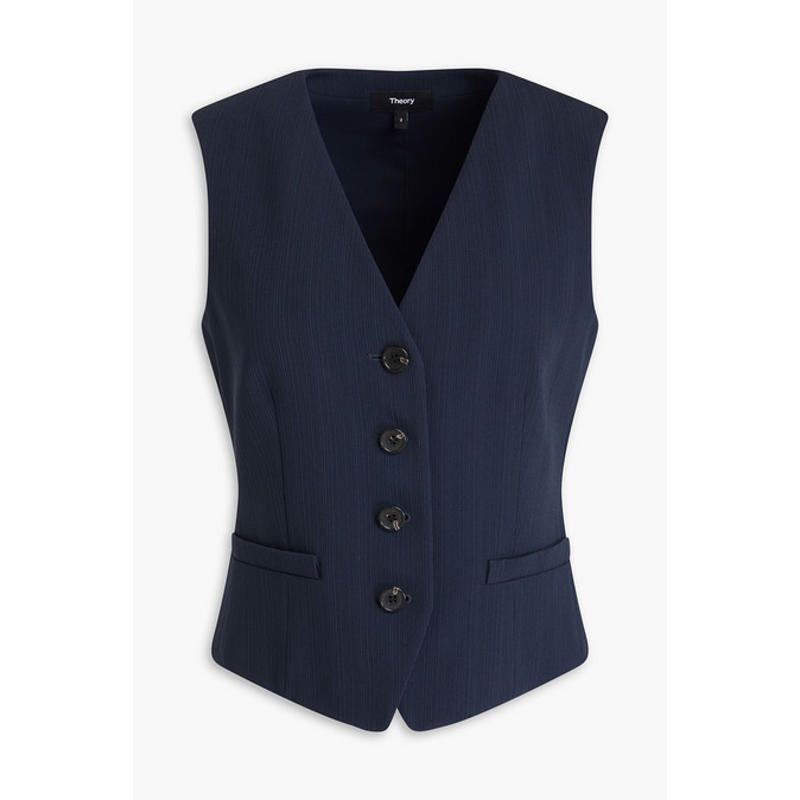 Theory 女士 马甲 织纹绉纱背心