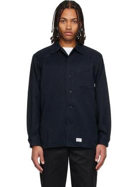 WTAPS 男士 衬衫 海军蓝格纹